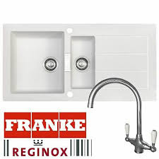 White single handle high arc brushed nickel pull out kitchen faucet,single level stainless steel kitchen sink faucets with pull down sprayer. Franke Sid651bl Sirius 1 5 Bowl Black Kitchen Sink And Reginox Elbe Chrome Tap Appliances Home Furniture Diy Forsightrobotics Com