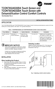 The trane linktm thermostat is not compatible with the following system types: Trane Tcont802as32da Installation Instructions Manual Pdf Download Manualslib