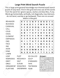 We have a collection of word search for seniors worksheets for children. Large Print General Knowledge Word Search Puzzle Of Easy Level Royalty Free Cliparts Vectors And Stock Illustration Image 147740844
