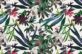 Vintage tropical flower pattern with stripe background. 48 Tropical Pattern Wallpaper On Wallpapersafari