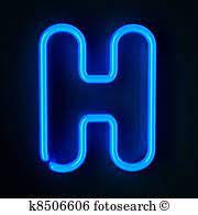 Neon Sign Letter H Lettering Neon Neon H