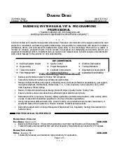 business analyst resume for financial