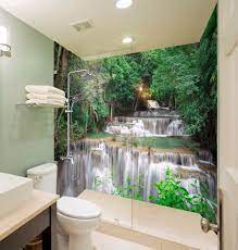 3d Waterfall 777 Wallpaper Bathroom Print Decal Wall Deco Aj Wallpaper Au Bathroom Wallpaper Wall Deco Bathroom Design Decor
