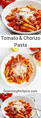 Easy Tomato And Chorizo Pasta Rezept Rezepte Nudel Rezepte Chorizo