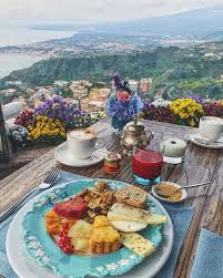 Breakfast In Taormina By Yinin 1 Breakfastwithaview Aesthetic Food Travel Food Food Goals