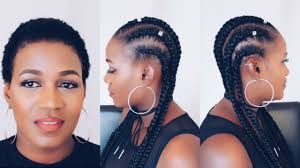 The hairstyle is fast and easy to accomplish at home with no special tools involved. How To Feed In Braids On Short Natural 4c Hair Youtube