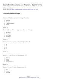 Jun 14, 2020 · from the premier league to pole vaulting, sports trivia must be one of the most contested categories in the quizzing world. Sports Quiz Questions And Answers Sports Quiz Questions And Answers Sports Trivia Author Administrator Saved From