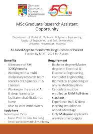 A research assistant job vacancy is, therefore, something every phd student and postdoc should consider. Master Ukm Application