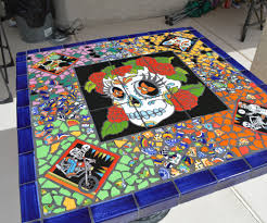 Mexican Tile Table With Images Mexican Tile Table Tile Tables Mexican Tile