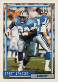 Barry sanders is literally unstoppable! Barry Sanders Hall Of Fame Football Cards