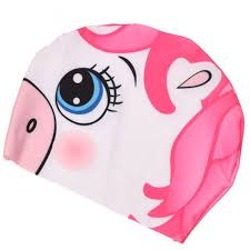 Touca Natação Infantil Proteção UV Unicórnio Rosa Everly