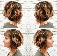 How do i layer my hair? Angled Bob Hairstyle With Bangs Short Layered Wavy Haircuts Popular Haircuts