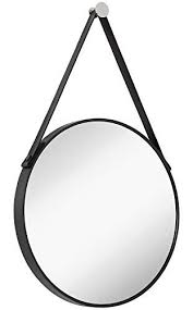 Make the most of your available wall space with a classic hanging wall mirror from dunelm. Hamilton Hills Hanging Black Leather Strap Metal Circular Https Www Amazon Com Dp B07n8k3xd4 Ref Cm Sw R Pi Mirrors With Leather Straps Mirror Hang Mirror