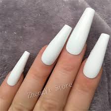 Extra Long White Fake Nails Coffin Plastics Glossy Press On Nails False Impress Artificial Nepnagels Full Cover Tips Faux Ongles False Nails Aliexpress Acrylic nails are every girl's imagination come true.