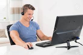We did not find results for: Happy Man Using Desktop Computer And Headset At Home Stock Photo Picture And Royalty Free Image Image 45165850