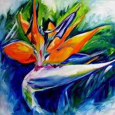 Abstract Bird Of Paradise Painting Bird Of Paradise Painting Mosaic Art Fine Art Painting