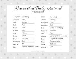 Name That Baby Animal Oh My Baby Shower Baby Animal Games Baby Animal Name Game Animal Baby Shower