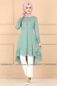 Modaselvim Tunik Lazer Kesim Tesettur Tunik Ukb5070 Mint Moda Stilleri Moda Tunik
