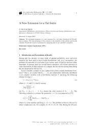 You can rest assure that you will be enjoying prompt and reliable services with a personal touch. Pdf A New Estimator For A Tail Index