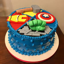 This 5″ and 7″ two tier cake serves approx 26 portions. Avenger Buttercream Fondant Accessories All Edible Avengers Birthday Cakes Avenger Cake Marvel Cake