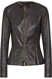 The Row Anasta Stretch Leather Jacket Net A Porter Com Leather Jacket Collarless Leather Jacket Leather Jackets Women