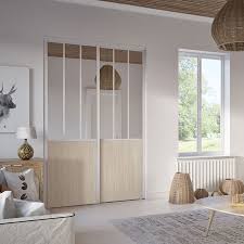La sélection produits leroy merlin de ce dimanche au meilleur prix ! Facade De Placard Coulissante 2 Portes Miroir Argent Decor Acacia Clair Kazed
