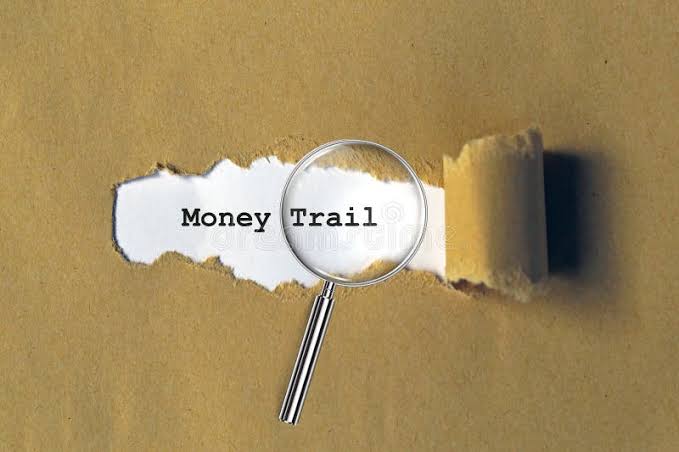 Money trail on brown paper stock image. Image of money - 443252577