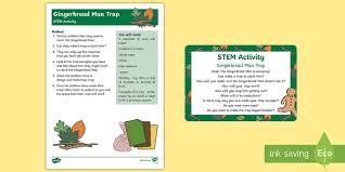 Piscando e rep quiz cena dos balcãs! The Gingerbread Man Trap Stem Activity And Prompt Card Pack