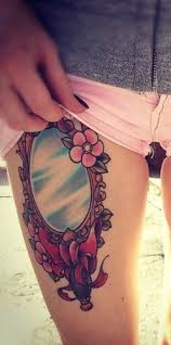 The mirror is a symbol of the sun goddess in japan. Pin By Tatum Michelle On Tattoo Inspiration Mirror Tattoos Tattoos Beauty Tattoos