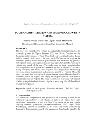 Pdf Political Participation And Economic Growth In Nigeria