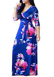 Lightlykiss Women S Casual Floral Printed Long Sleeve Floor Length Party Maxi Dresses V Neck With Belt Maxi Dresses Casual Womens Maxi Dresses Maxi Dress