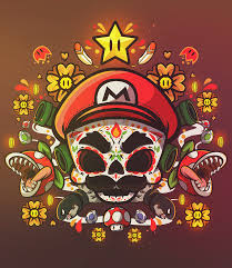 Super Mario World Skull Version Created By Pequeno Capitan Sugar Skull Art Drawing Mario Art Illustration Artwork