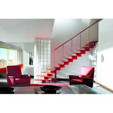 Escalier colimaçon, escalier 2 quart tournant, escalier exterieur, escalier metal, escalier sur mesure. Escalier Sans Contremarche Sur Limon Central Modulaire Nika Redline Escalier Bois Aveyronnais