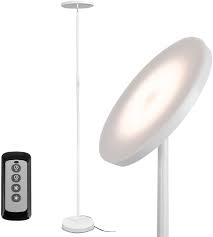 If you have high ceilings or big rooms, you will fail to get enough light with table lamps or single ceiling lighting fixtures. Amazon Com Joofo Floor Lamp 30w 2400lume Sky Led Modern Torchiere 3 Color Temperatures Super Bright Floor Lamps Tall Standing Pole Light With Remote Touch Control For Living Room Bed Room Office Pearl White Home Kitchen