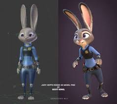 Download Zootopia S Judy Hopps Rigged 3d Model Cg Daily News Computer Computer Graphics Character Rigging Animated Characters Character Design
