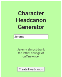 First try on the headcanon generator : rtf2