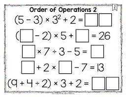 Math Tiles Order Of Operations 2 With Exponents Math Centers Order Of Operations Exponents Math Math Centers