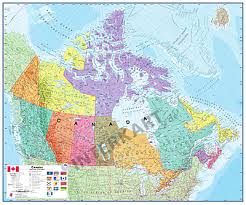 Sauszemes robeža dienvidos un rietumos tai ir tikai ar amerikas savienotajām valstīm. Kanada Landkarte Politisch 120 X 100cm