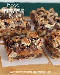 Bake just until caramel is melted, about 9 to 10 minutes. Magic Turtle Bars Chocolate Chocolate And More