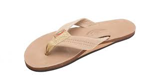 Mens Rainbow Sandals Mens Premier Leather Double Layer With