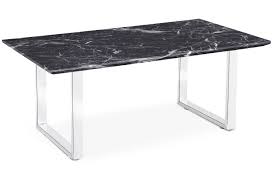 Table A Manger Effet Marbre Noir Et Pieds Metal Chrome Storys Lestendances Fr Marbre Noir Table A Manger Marbre