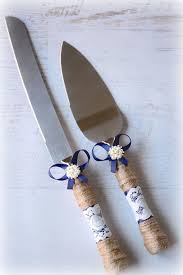 Ready To Ship Navy Blue Rustic Wedding Cake Knife Server Gift Set Burlap Twine Bridal Shower Gift Rustic Wedding Blue Wedding Cake Knife Rustic Wedding