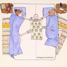 Wer Kennt Das Egal Wie Gross Das Bett Ist Die Kleinsten Brauchen Den Meisten Pla Baby Zitate Lustige Baby Zitate Lustig