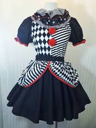 Black And White Clown Halloween Costume Black And White Stripes And Polka Dots With Red Trim Neck Etsy In 2020 Clown Dress Dress Halloween Costume Clown Costume Women