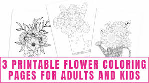 printable flower coloring pages for adults kids freebie finding mom