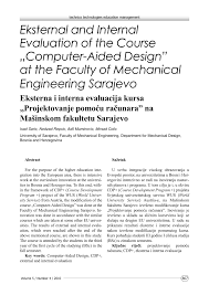 PDF) Eksternal and Internal Evaluation of the Course „Computer-Aided  Design” at the Faculty of Mechanical Engineering Sarajevo