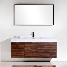 Eclife bathroom vanity w/sink combo 16 for small space mdf paint modern design white wall mounted cabinet set, white resin basin sink top, chrome faucet w/flexible u shape drain b10w. Bliss 60 Walnut Wall Mount Single Sink Modern Bathroom Vanity