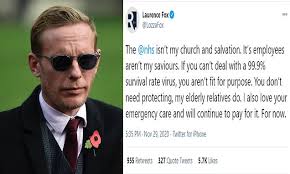 He is a rising british actor who has appeared in several important films, plays, and television programs. Laurence Fox Sparks Fury As He Slams Nhs And Says Staff Aren T My Saviours Daily Mail Online