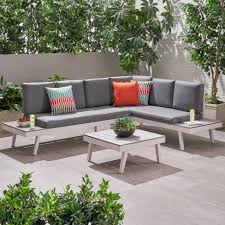 Shop allmodern for modern and contemporary sectional outdoor sofas + sectionals to match your style and budget. 3pc Irma Aluminum Patio Sofa Sectional White Christopher Knight Home Target