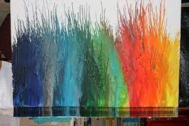 Mit buntstiften kann man sanft oder auch, mit etwas mehr druck, deckend malen. Wanddeko Mit Olpastellkreiden Regenbogen Farben Schmelzen Pastell Kreide Wachsmalkunst Geschmolzene Wachsmalkunst